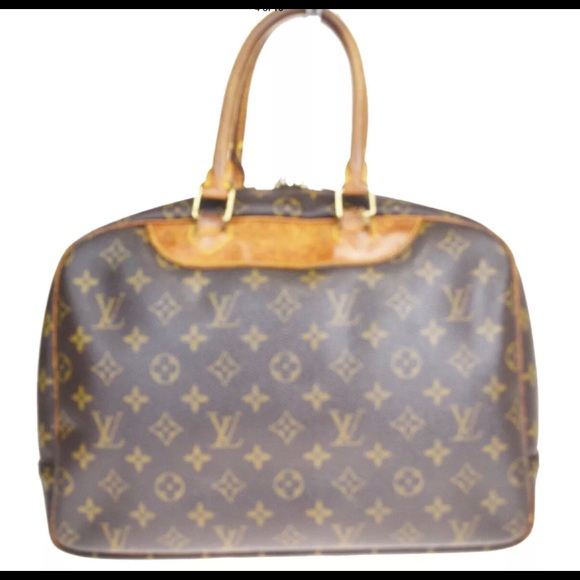 🌺LOUIS VUITTON Deauville Brown Canvas Tan Leather - Picture 4 of 12